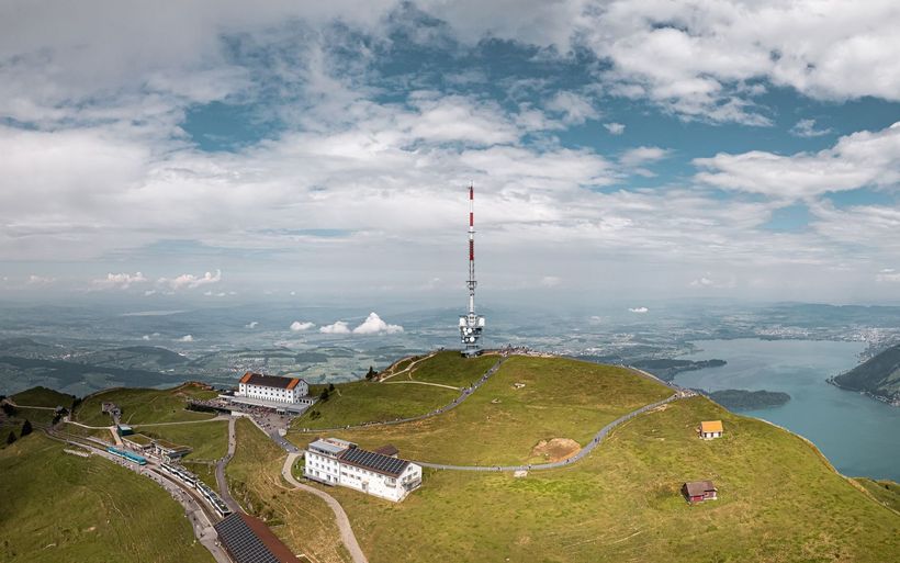 Luftaufnahme des neuen Mythos Rigi Rundwegs